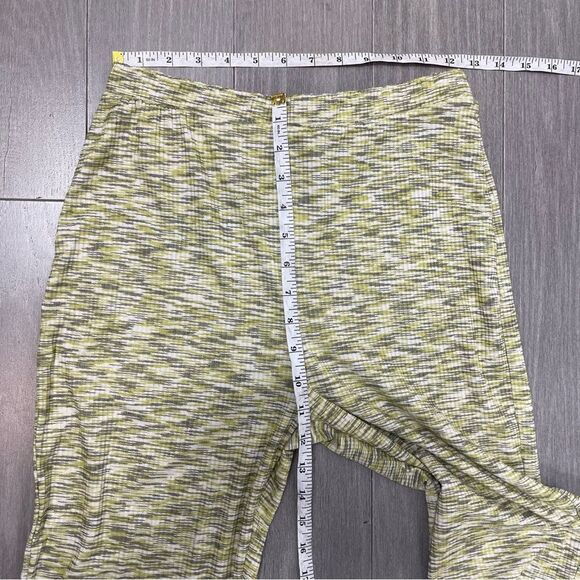 Lisa Says Gah Josie Pant Honeydew M Ribbed Space Dyed Split Flared Hem High Rise - Picture 14 of 15